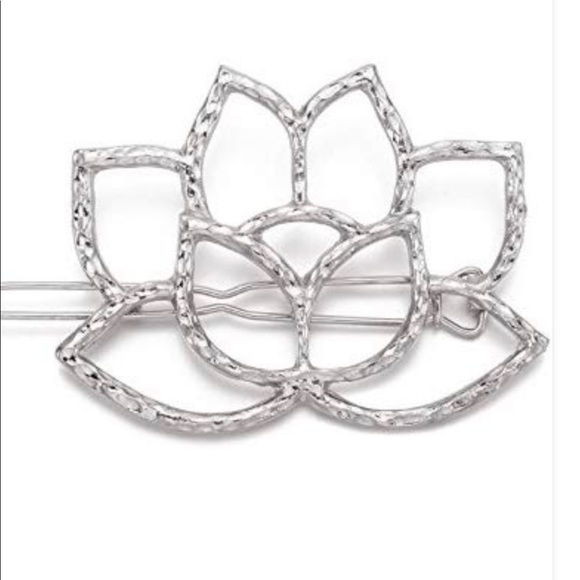 SEXY HAIR CLIP METAL LOTUS FLOWER - Picture 2 of 4